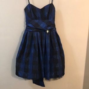 Blue/Black Buffalo check formal dress